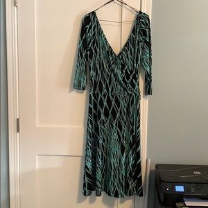 Teal and black dress